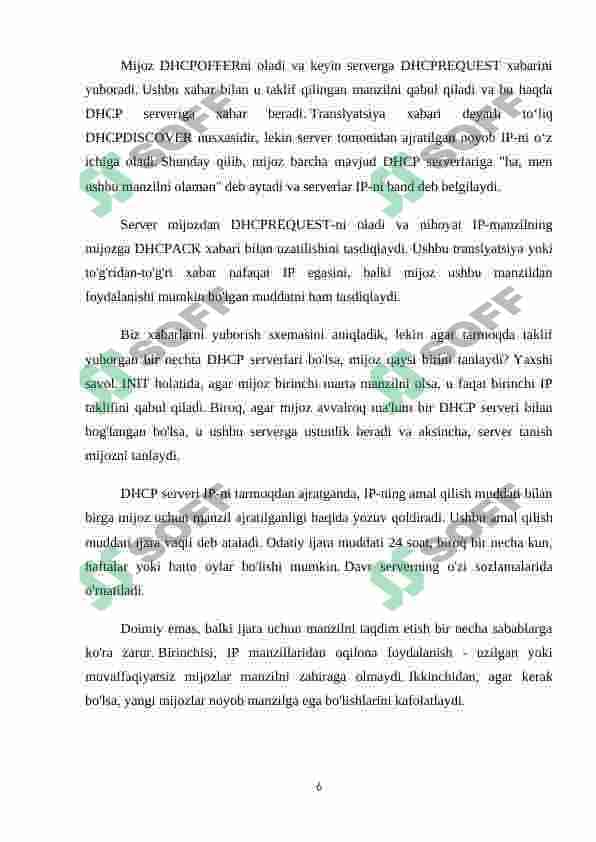DHCP protokoli 6