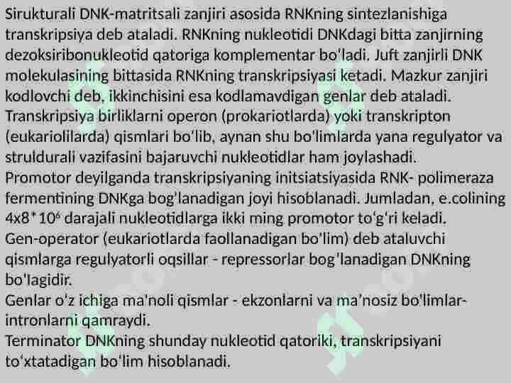DNK Transkripsiyasi 2