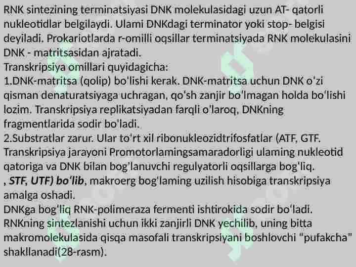 DNK Transkripsiyasi 8