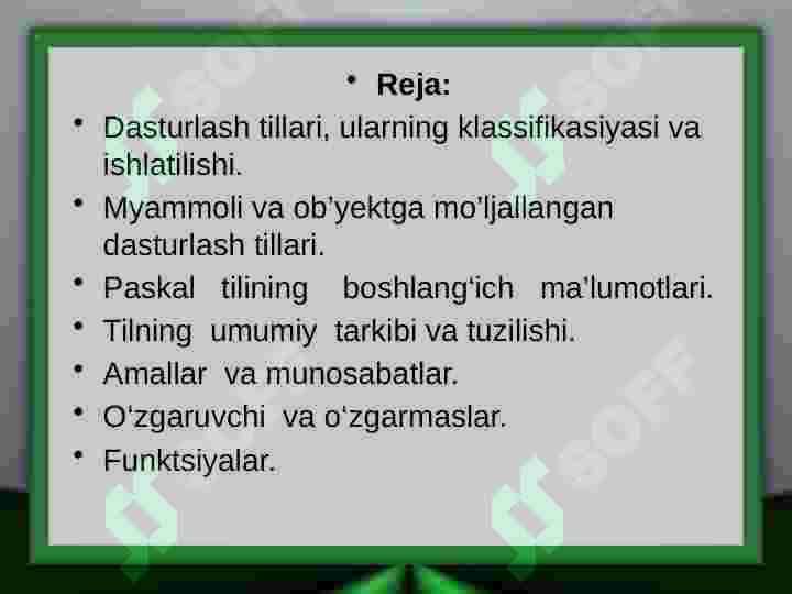 Dasturlash asoslari 2