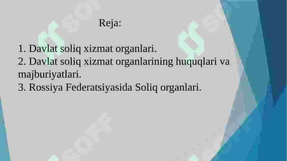 Davlat soliq xizmati. 2