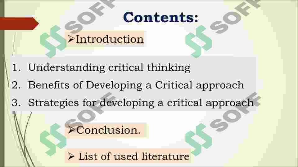 Developing a critical approach 2