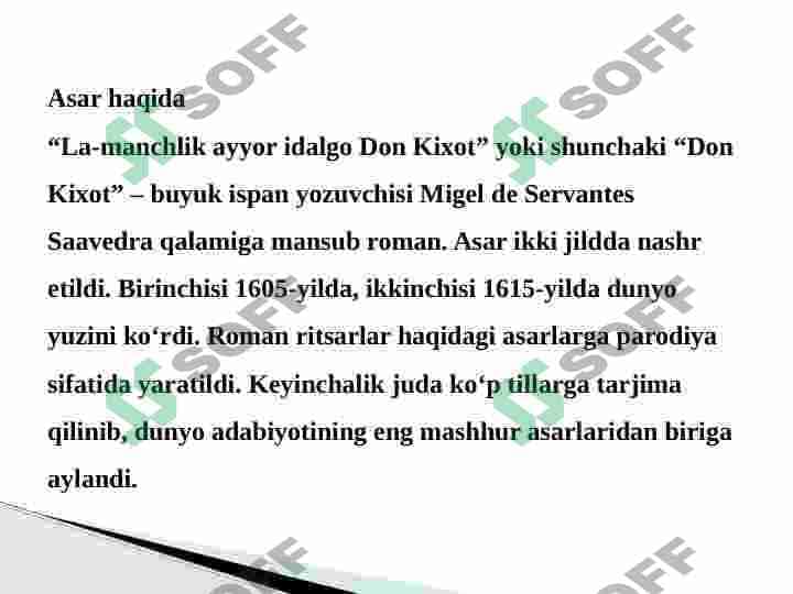 Donkixot asari haqida 4