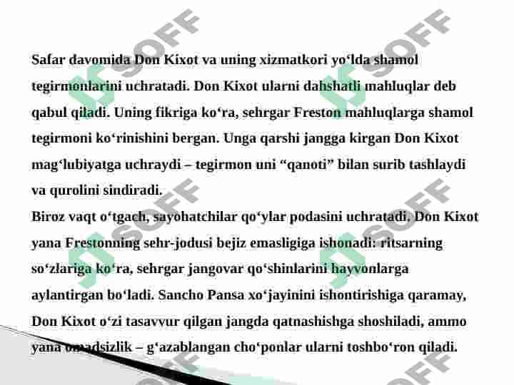 Donkixot asari haqida 7