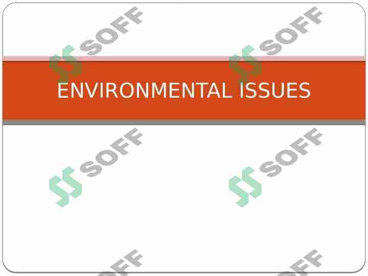 Environmental issues