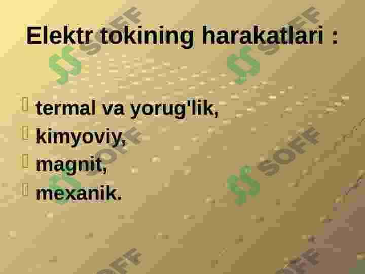 Elektr tokining harakatlari 4