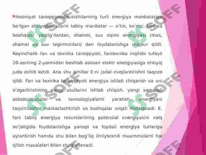 Energetik nazariyalar. 3