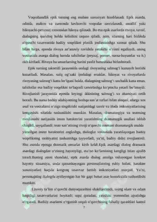 Epik asarlarni  oʻrganishda texnik vositalardan foydalanish 7