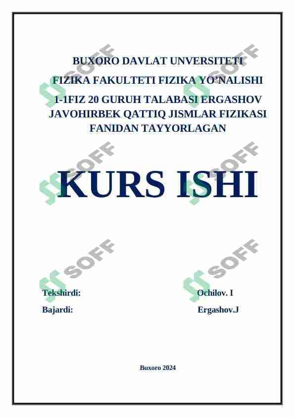 Kristal uchun shredinger tenglamasi adiabatik taqrib