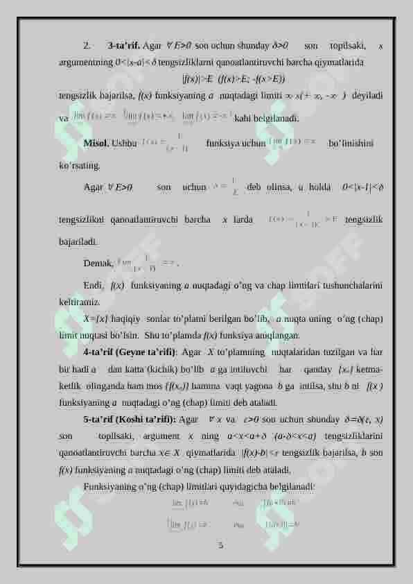 Kòp òzgaruvchi funksiyada aniqlash sohasi grafigi limiti va uzluksizligi 5