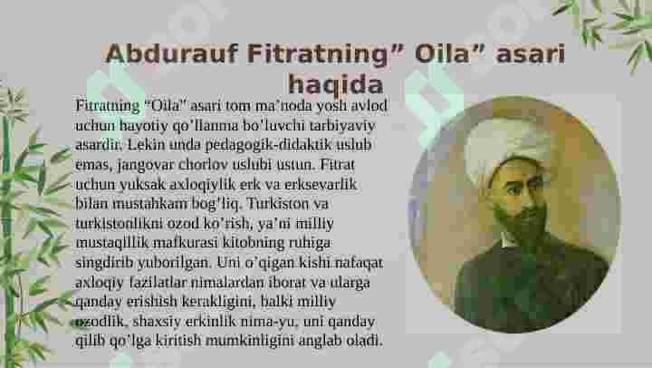 Abdurauf Fitratning “Oila “ asarida oila qurish va farzand tarbiyasi 4