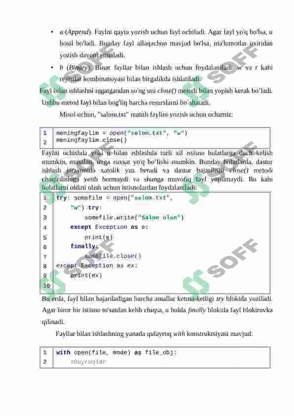 Phytonda fayllar bilan ishlash 2