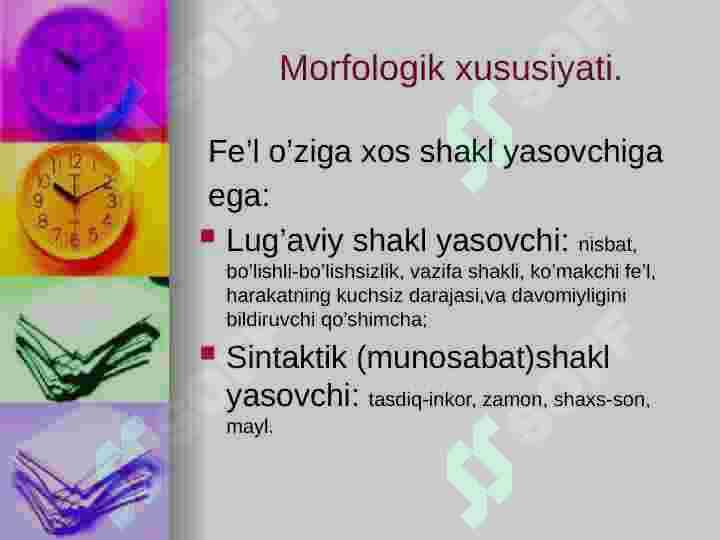 Feʼl soʻz turkumi 6
