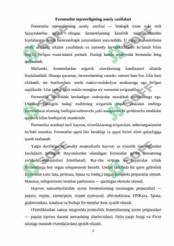 Fermentlar muhandisligi 2