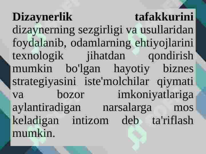 Fikrlash dizayni (“Design thinking”). 5