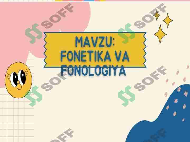 Fonetika va fonologiya