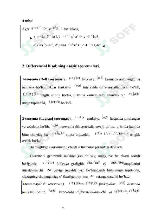 Funksiya differensiali 7