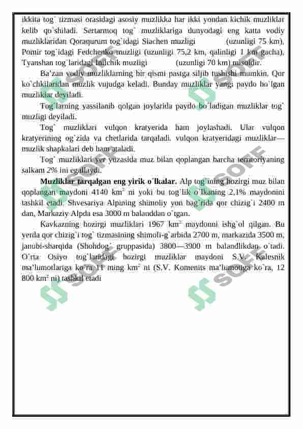 Muzliklarning oqish(denudatsiya) faoliyati 3