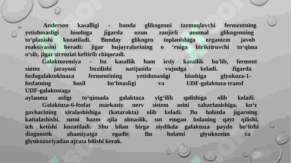 Glikogen kasalliklari 8