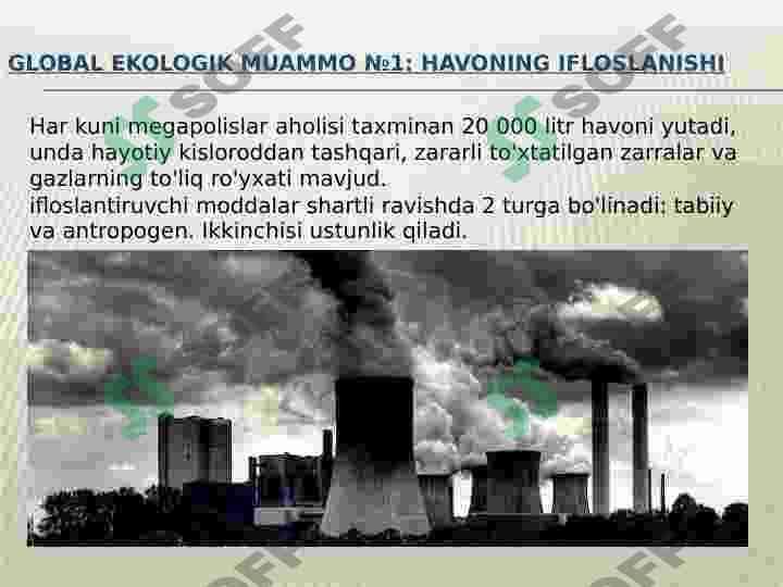 Global ekologik muammo. 6