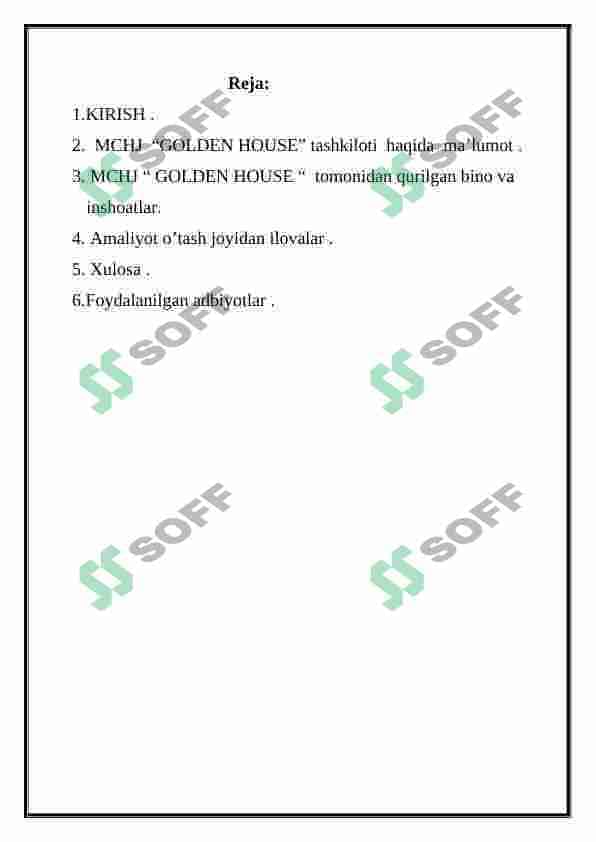 Amaliyot "Golden House" MCHJ 2