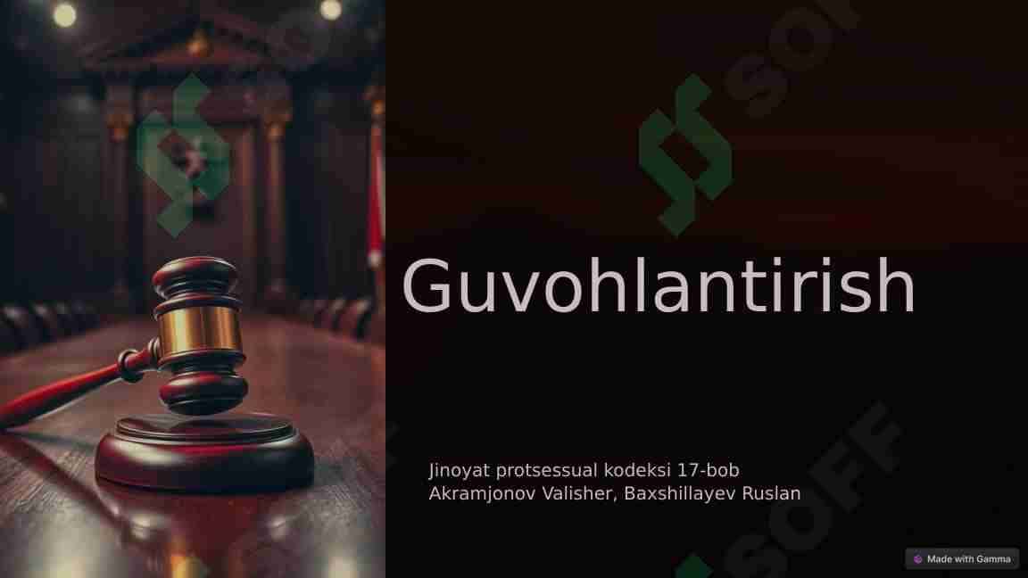 Jinoyat protsessual huquqida guvohlantirish