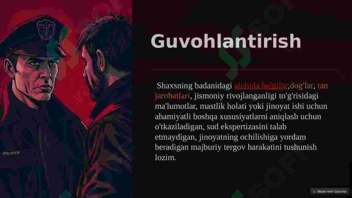 Jinoyat protsessual huquqida guvohlantirish 2