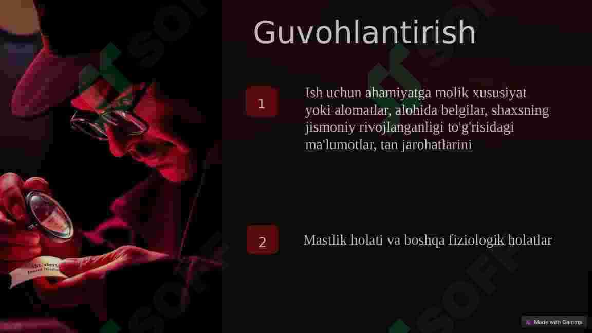 Jinoyat protsessual huquqida guvohlantirish 4