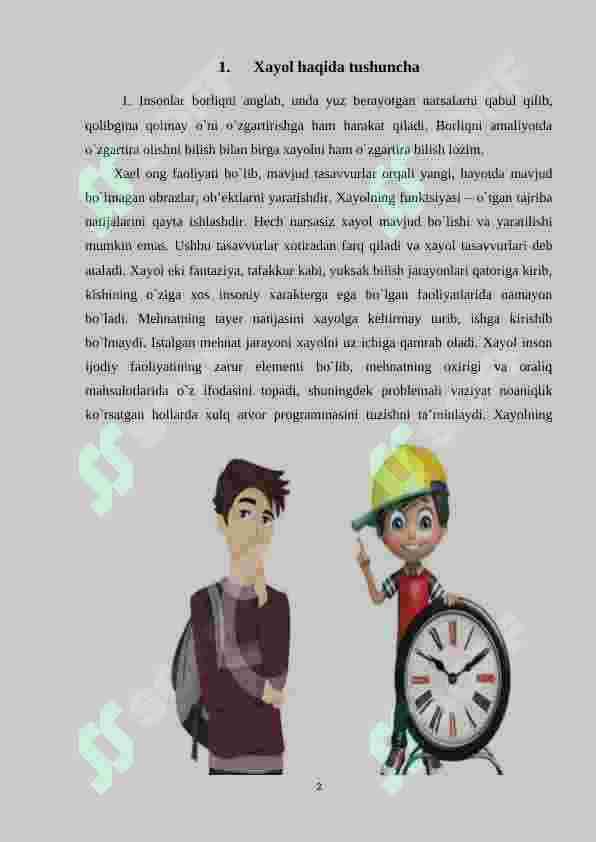 Psixologiyada xayol tushunchasi 2