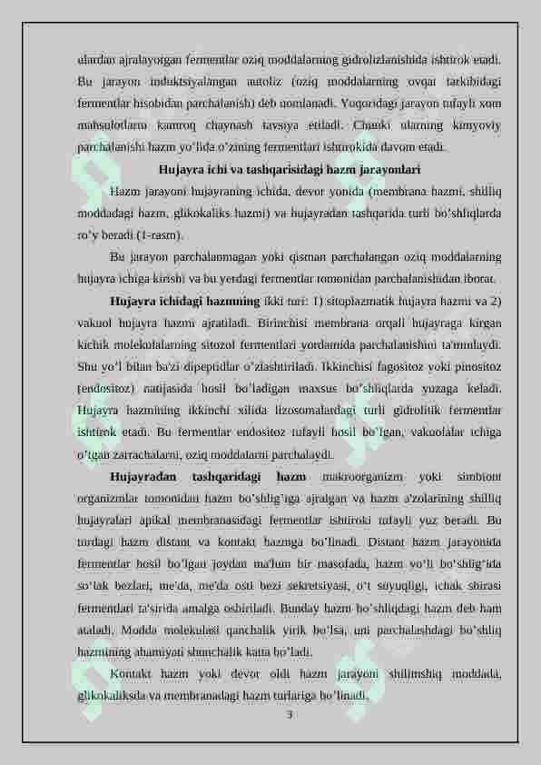 Hazm tizimi filogenezi va buzilishlari 3