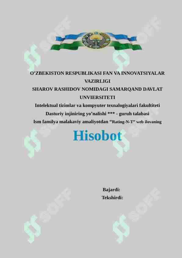 “O’qituvchilarning reytingi” web ilovasi