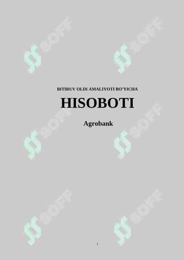 Agrobank amaliyot hisoboti