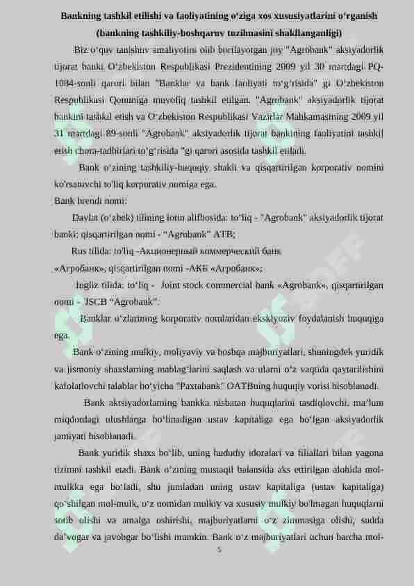 Agrobank amaliyot hisoboti 5