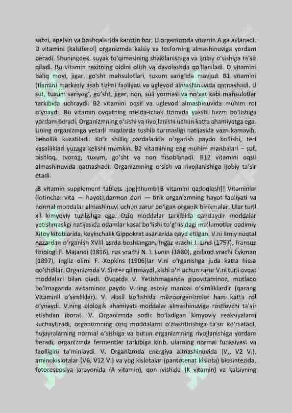 Vitaminlar, allosterik vitaminlar. 3