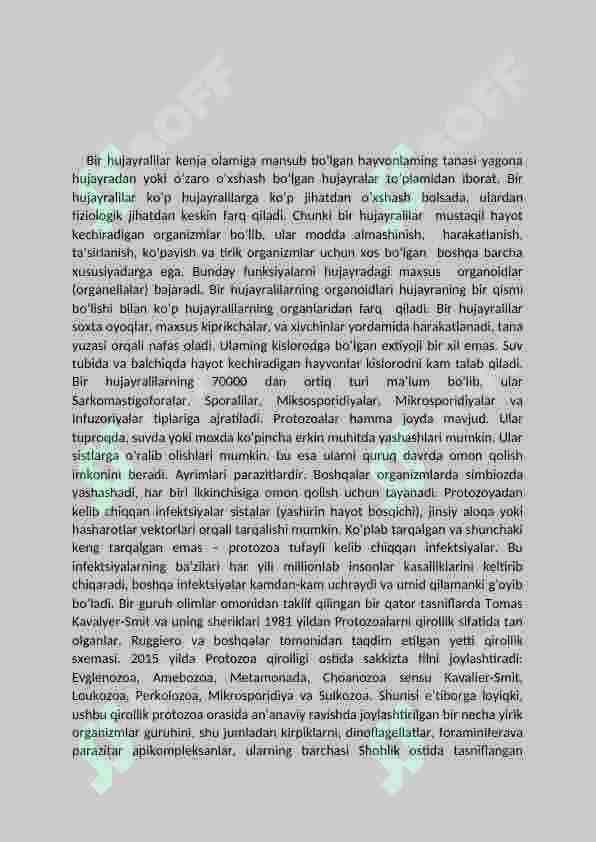 Bir hujayrali hayvonlar va ularning sinflari 3