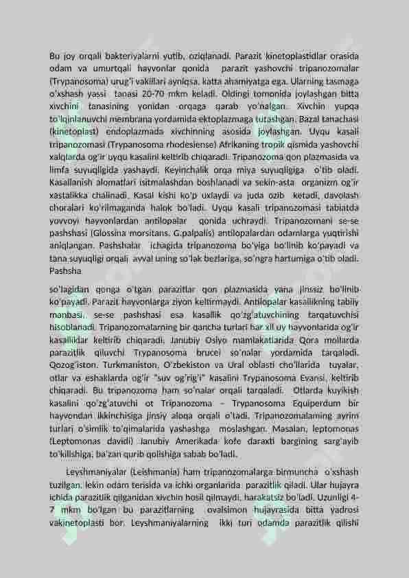 Bir hujayrali hayvonlar va ularning sinflari 6