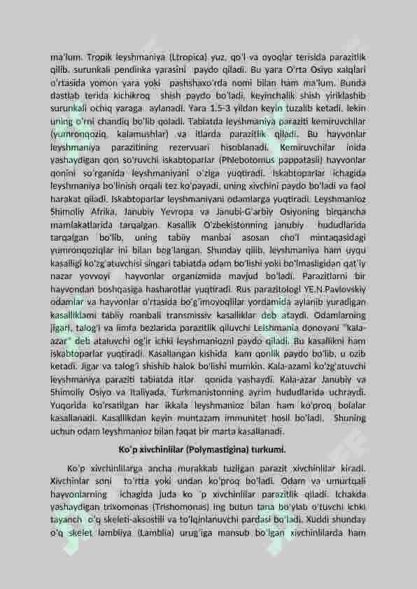 Bir hujayrali hayvonlar va ularning sinflari 7