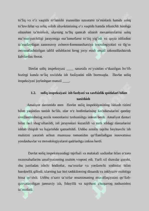 Soliq inspeksiyasi amaliyot hisobot 6