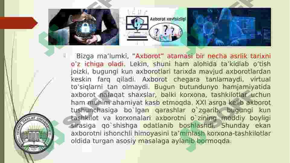 KORXONA FAOLIYATIDA AXBOROT XAVFSIZLIGI 3