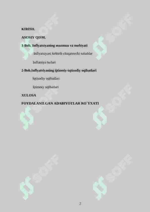 Inflyatsiya uning iqtisodiy va ijtimoiy oqibatlari 2
