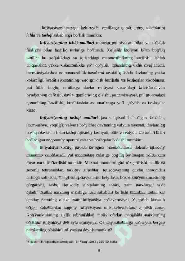 Inflyatsiya uning iqtisodiy va ijtimoiy oqibatlari 8