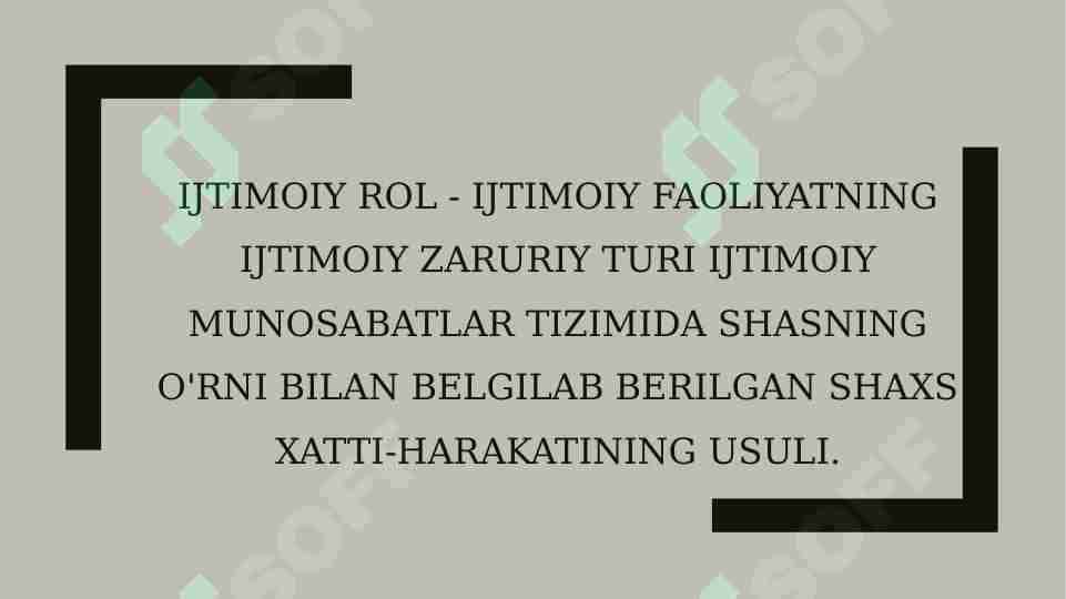 Ijtimoiy rolIjtimoiy rol