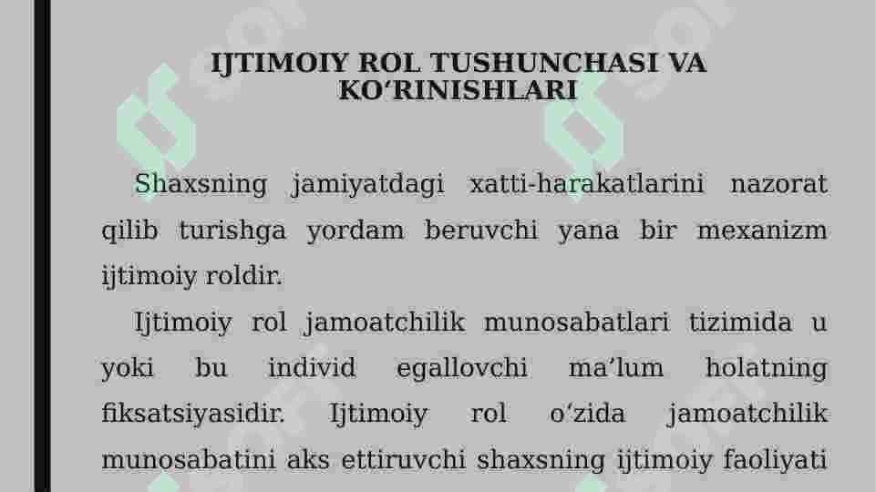 Ijtimoiy rolIjtimoiy rol 3