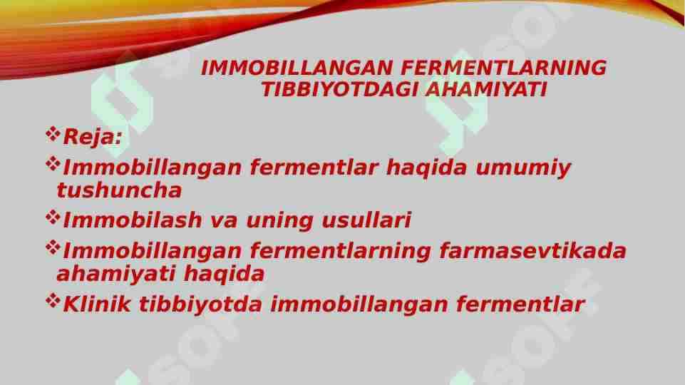 Immobillangan fermentlarning tibbiyotdagi ahamiyati