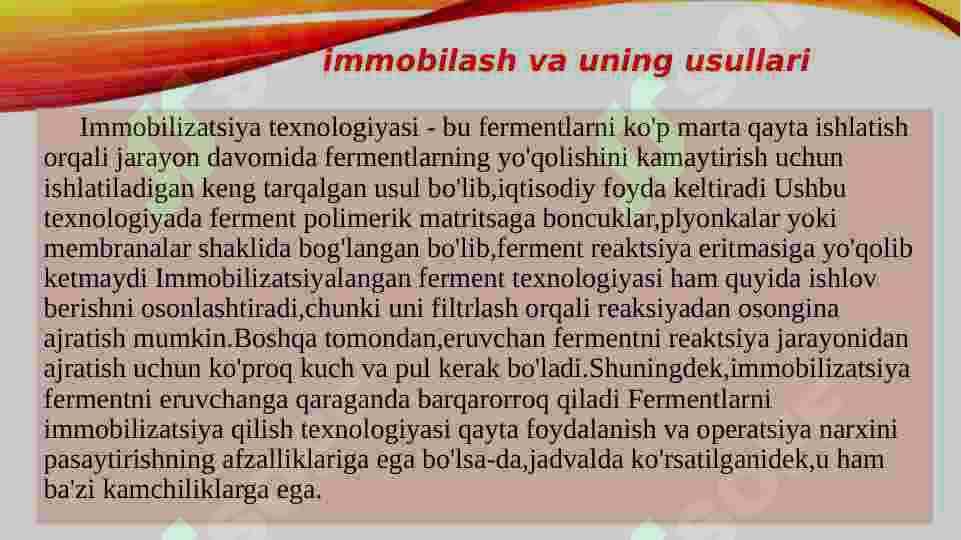 Immobillangan fermentlarning tibbiyotdagi ahamiyati 4