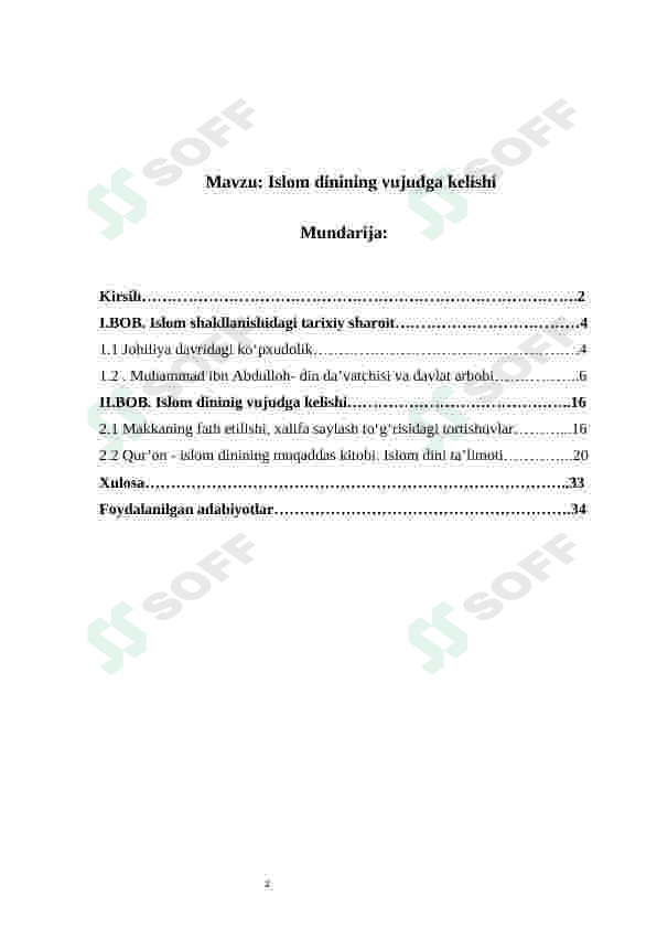 Islom dinining vujudga kelishi 2