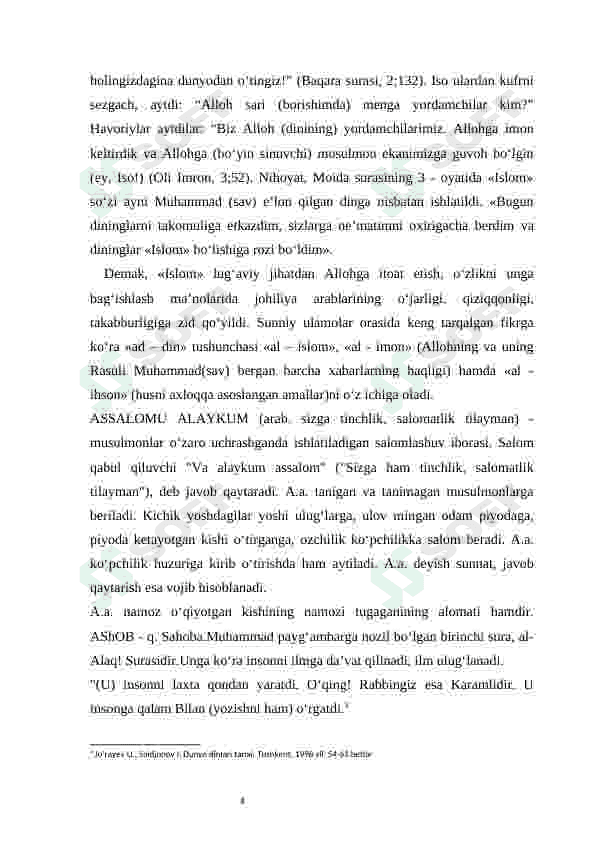 Islom dinining vujudga kelishi 8
