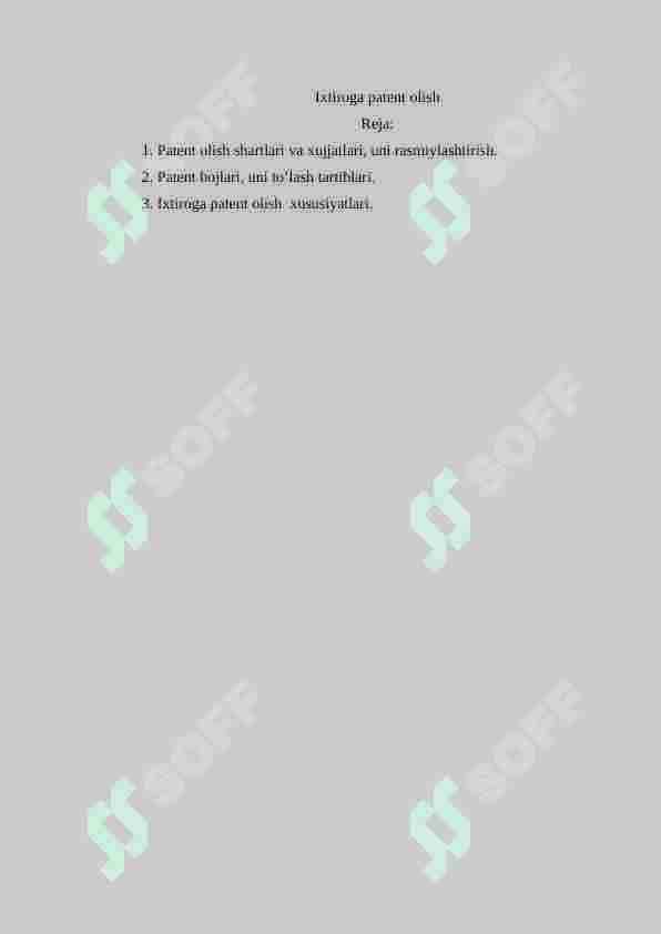 Ixtiroga patent olish 2