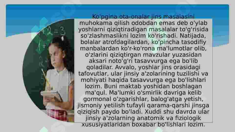 O‘QUVCHI YOSHLARDA JINSIY TARBIYA 4