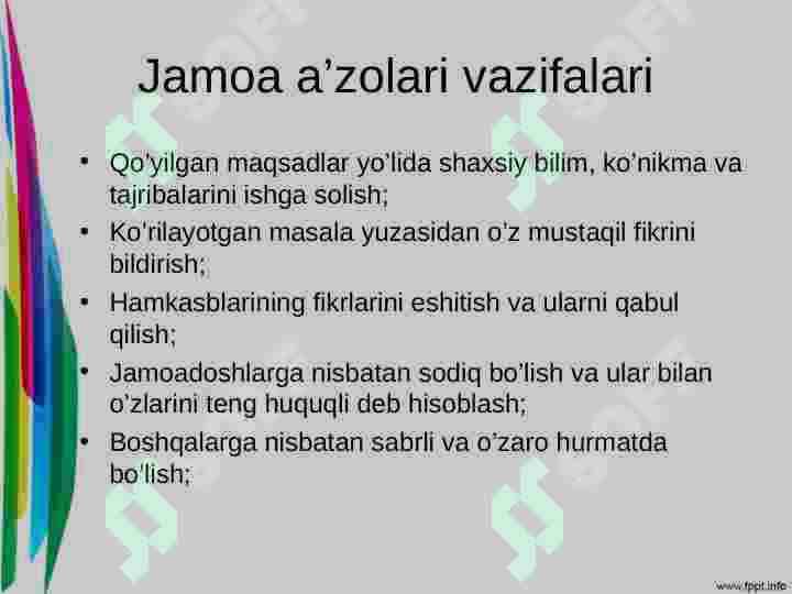Jamoa bilan ishlash 4